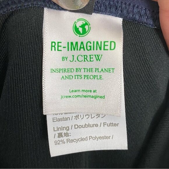 J.Crew | Navy Blue Ruched One Shoulder One Piece Swimsuit Size 22 - Picture 12 of 13